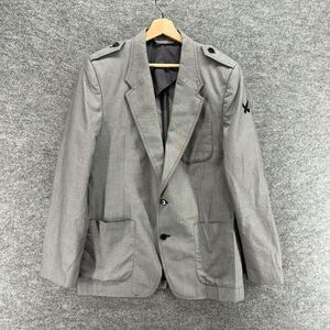 William Rast Blazer Men XL Gray Button Up Collared Long Sleeve Pockets Cotton